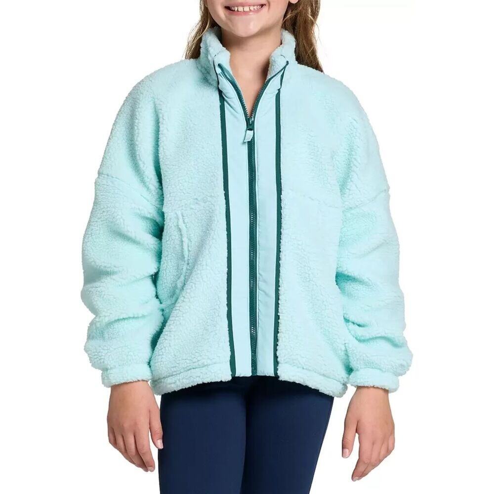 DSG Girls' Cozy Fleece‎ Full Zip Shoreside Blue Size Small NWT